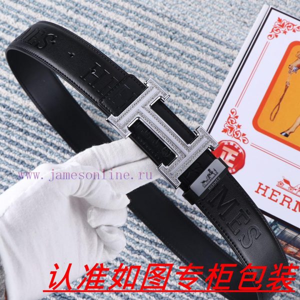 Men's belt HermesMen's leather belt is made of 100% head layer cowhide, ensuring that the 24 wjhjtx40 - Image 5