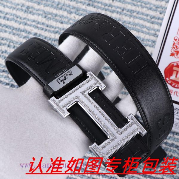 Men's belt HermesMen's leather belt is made of 100% head layer cowhide, ensuring that the 24 wjhjtx40 - Image 6