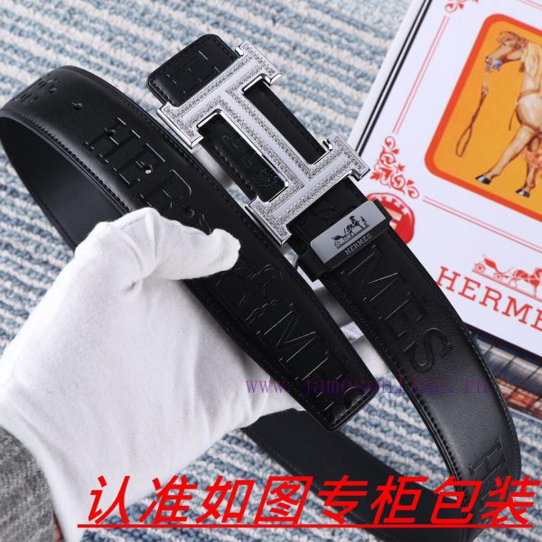 Men's belt HermesMen's leather belt is made of 100% head layer cowhide, ensuring that the 24 wjhjtx40 - Image 7