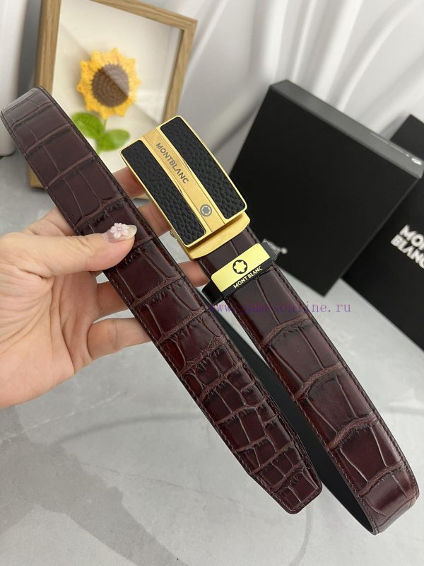 Montblanc Automatic BeltMaterial: Leather Belt with 100% Head Layer. The leather belt is gua motuo48g - Image 3