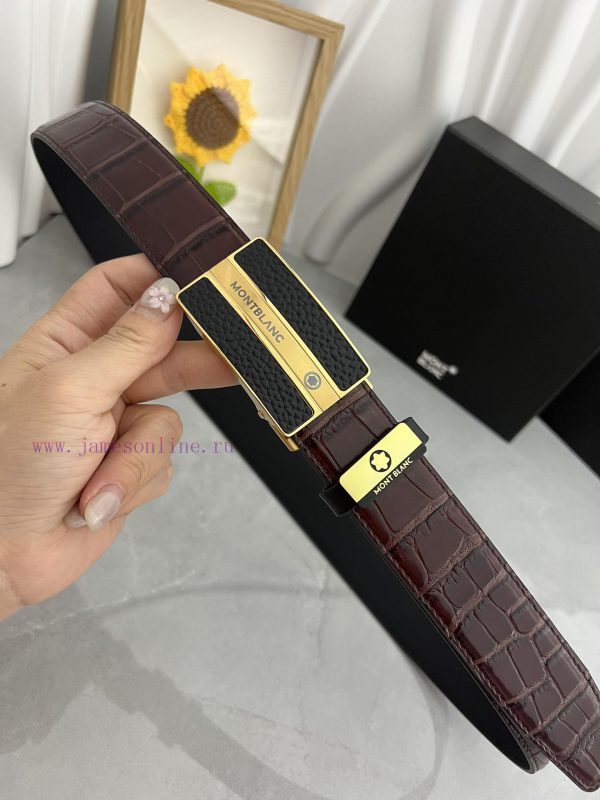 Montblanc Automatic BeltMaterial: Leather Belt with 100% Head Layer. The leather belt is gua motuo48g - Image 4