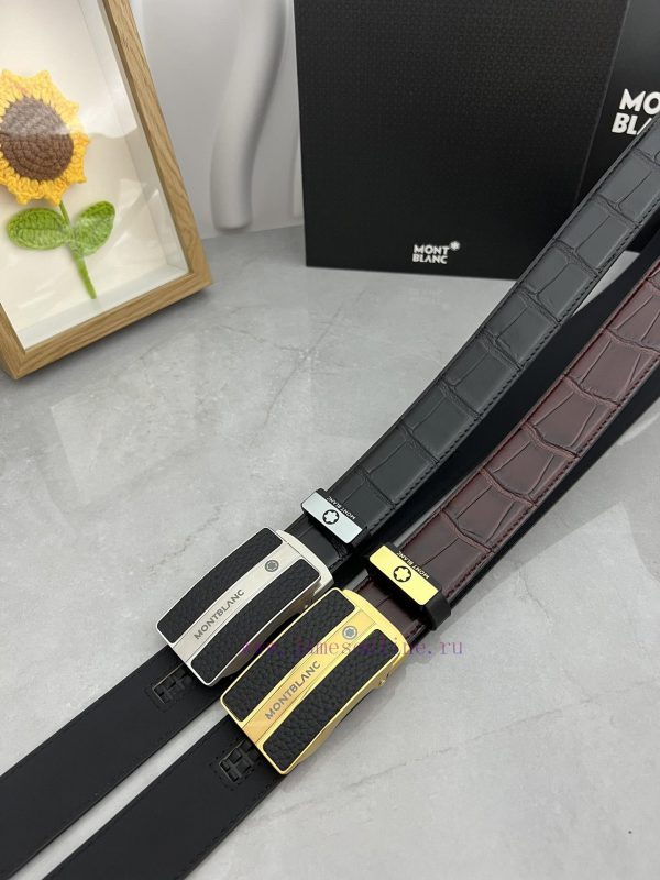 Montblanc Automatic BeltMaterial: Leather Belt with 100% Head Layer. The leather belt is gua motuo48g - Image 8