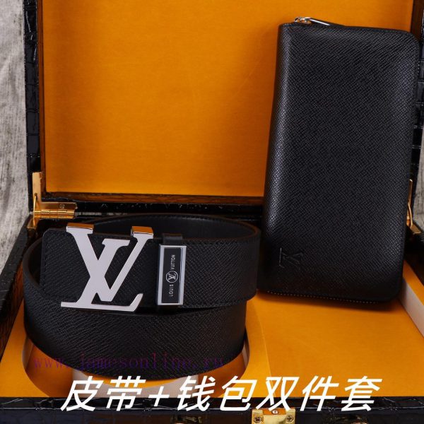 LV. Yilu Weideng Double Piece SetWooden box, belt+wallet, two-piece setGrade: Imported 100% x1xjj0az - Image 5