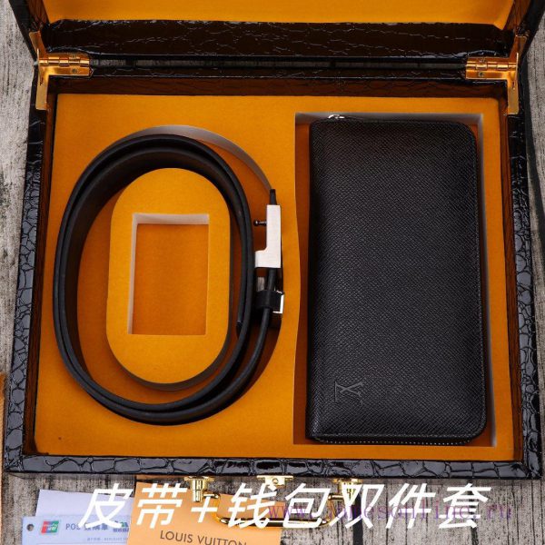 LV. Yilu Weideng Double Piece SetWooden box, belt+wallet, two-piece setGrade: Imported 100% x1xjj0az - Image 9