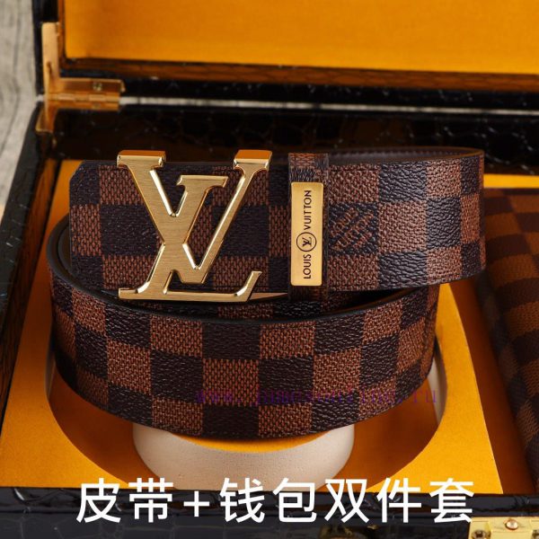 LV. Yiluweideng two-piece setWooden box, belt+wallet, two-piece setGrade: Italian imported 1 j5runzuo - Image 4