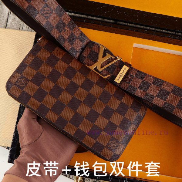 LV. Yiluweideng two-piece setWooden box, belt+wallet, two-piece setGrade: Italian imported 1 j5runzuo - Image 7
