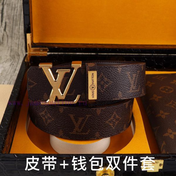 LV. Yiluweideng two-piece setWooden box, belt+wallet, two-piece setGrade: Italian imported 1 vlofeyrp - Image 4