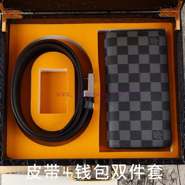 LV. Yiluweideng two-piece setWooden box, belt+wallet, two-piece setGrade: Italian imported 1 aumr0b6m - Image 9