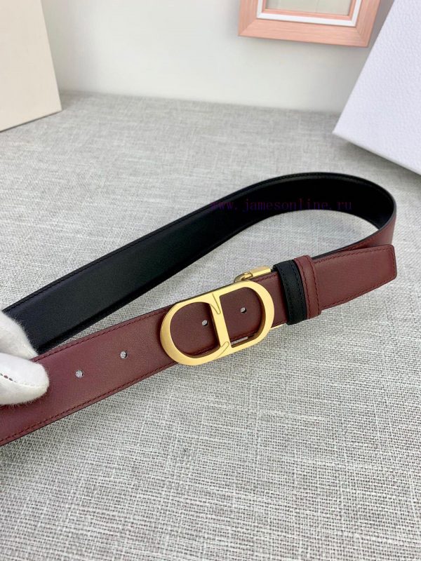 3.5cm width Dior grain textured cowhide "CD" belt, paired with CD buckle, plain grain textur 9oqjgxcs - Image 4