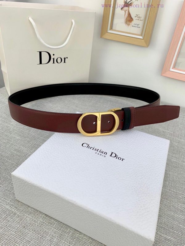 3.5cm width Dior grain textured cowhide "CD" belt, paired with CD buckle, plain grain textur 9oqjgxcs - Image 11
