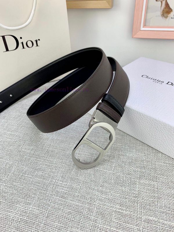 3.5cm width Dior grain textured cowhide "CD" belt, paired with CD buckle, plain grain textur 3iimtti8 - Image 9