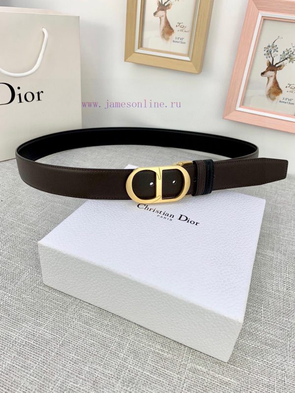 3.5cm width Dior grain textured cowhide "CD" belt, paired with CD buckle, plain grain textur 3iimtti8 - Image 11