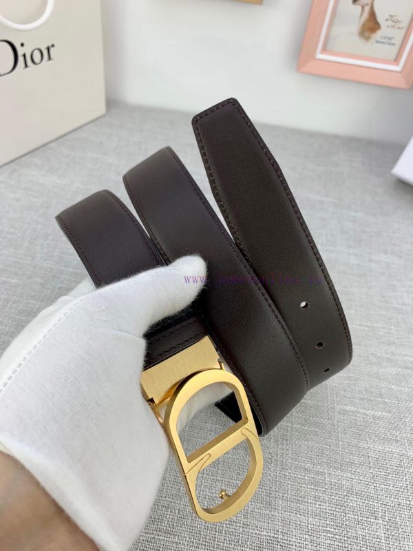 3.5cm width Dior grain textured cowhide "CD" belt, paired with CD buckle, plain grain textur 3iimtti8 - Image 12