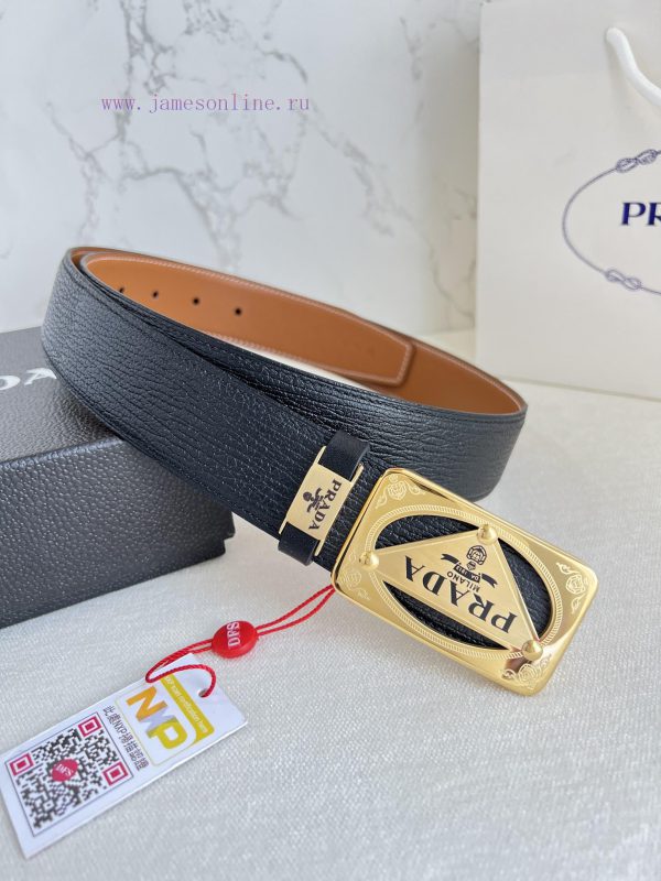 Prada PRADA ️ Belt and beltBuckle, classic pure steel material buckle, top layer cowhide, ph 0kmvxxwl