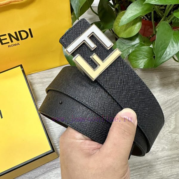 FENDL 40MM wide double-sided original calf leather with a single ruthenium palladium plated 6jijnvt0