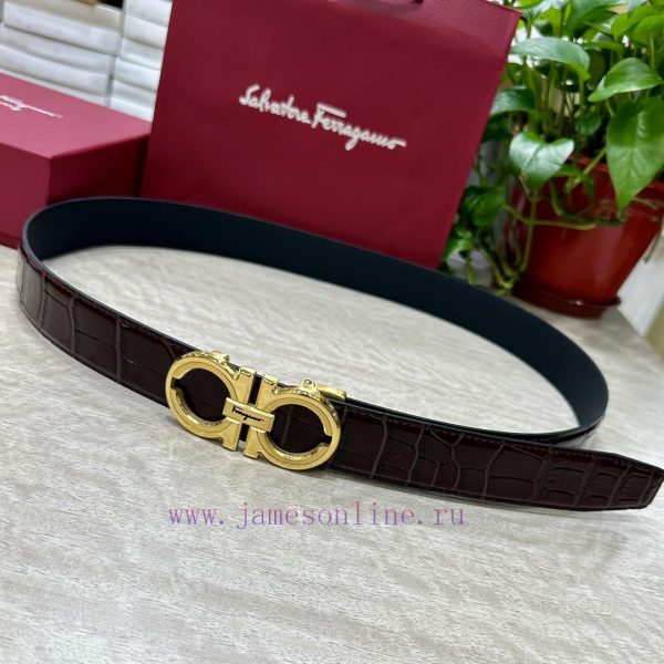 [Automatic belt buckle] Ferragamo width 3.5mm double-sided imported top layer cowhide produc 0wn3jwhd - Image 4