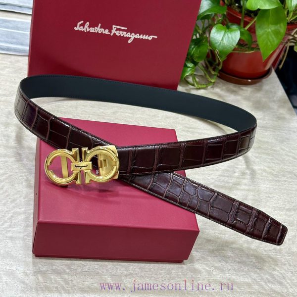 [Automatic belt buckle] Ferragamo width 3.5mm double-sided imported top layer cowhide produc 0wn3jwhd - Image 8