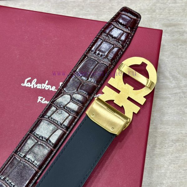 [Automatic belt buckle] Ferragamo width 3.5mm double-sided imported top layer cowhide produc 0wn3jwhd - Image 12