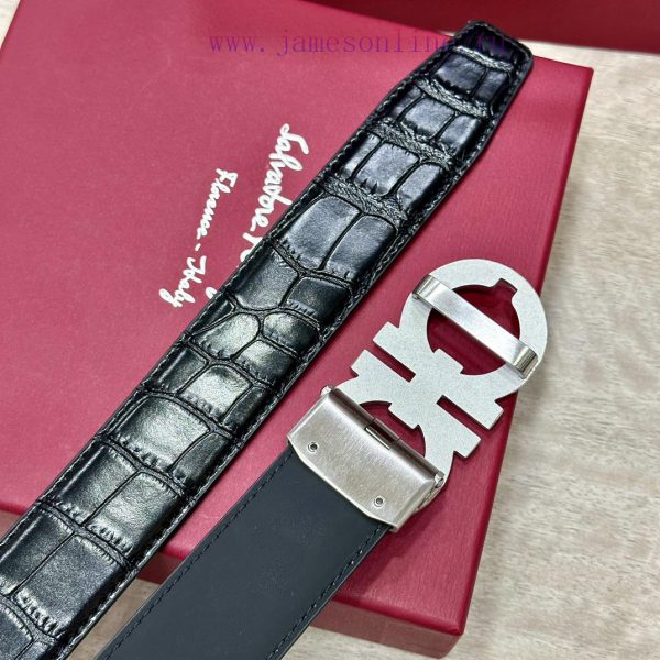 [Automatic belt buckle] Ferragamo width 3.5mm double-sided imported top layer cowhide produc vyb2m0gl - Image 12