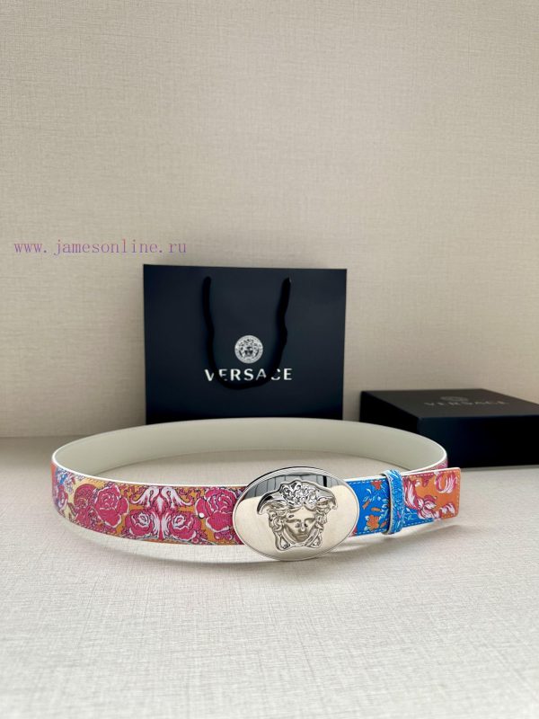 3.8cm wide Versace belt with three-dimensional La Medusa double-sided buckle, decorated with grsgtd9j