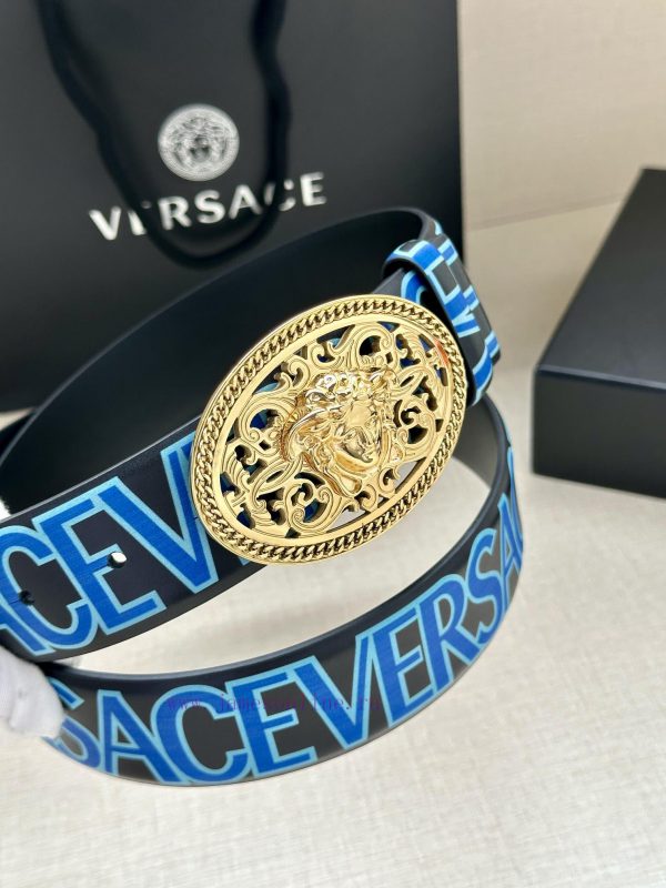 3.8cm wide Versace belt with three-dimensional La Medusa double-sided buckle, decorated with 34h0yi17 - Image 7