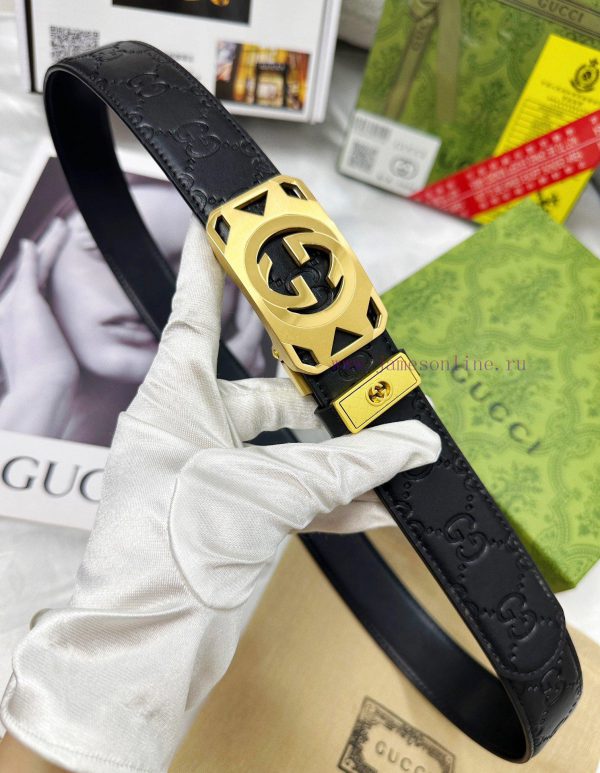 Belt Gucci Gucci automatic buckle-Belt replica Gucci The automatic belt series is made of 10 4xwj8aau - Image 7