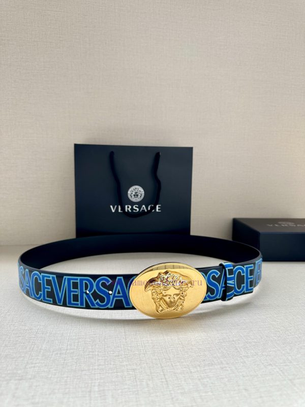 3.8cm wide Versace belt with three-dimensional La Medusa double-sided buckle, decorated with qvywb3z6