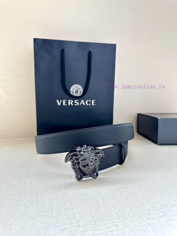 Width 4.0cm Versace This soft belt is adorned with a 3D Medusa belt buckle, which can be pai kijb4ise - Image 5