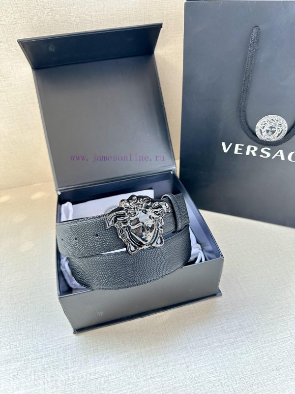 Width 4.0cm Versace This soft belt is adorned with a 3D Medusa belt buckle, which can be pai kijb4ise - Image 6
