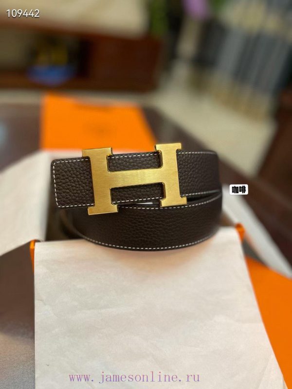 3.8cm, Hermes/Hermes Classic H brushed gold/palladium buckle, imported togo leather lining, iveoz23j