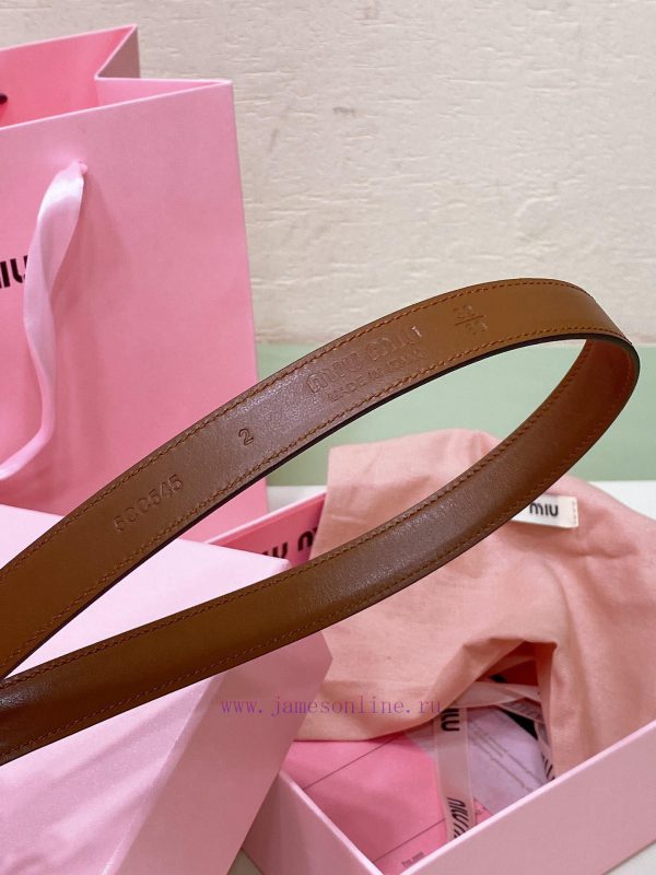 Miumiu ancient gold buckleWidth 2cmThis leather belt is an ideal choice to enhance the uniqu 8esghqsd - Image 6