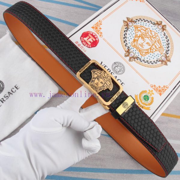 Belt and belt Versace automatic leather beltMen's belt material: 100% head layer cowhide bel 6j32l0in - Image 5