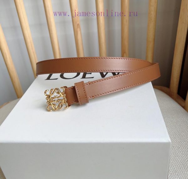LOEWE's latest same style belt [Celebration] [Celebration] Smooth cowhide narrow belt with A e5lu3dew - Image 3