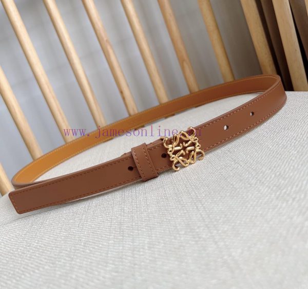 LOEWE's latest same style belt [Celebration] [Celebration] Smooth cowhide narrow belt with A e5lu3dew - Image 5