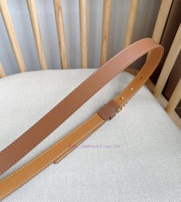LOEWE's latest same style belt [Celebration] [Celebration] Smooth cowhide narrow belt with A e5lu3dew - Image 6