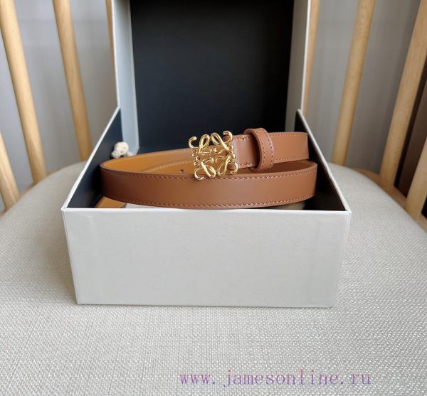 LOEWE's latest same style belt [Celebration] [Celebration] Smooth cowhide narrow belt with A e5lu3dew - Image 7