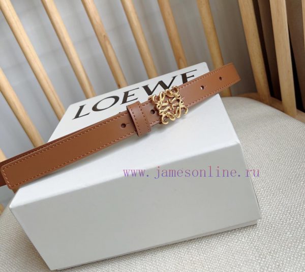 LOEWE's latest same style belt [Celebration] [Celebration] Smooth cowhide narrow belt with A e5lu3dew - Image 8