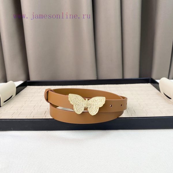 Dior 24 Early Spring New C D Buckle Brass 🦋 Cowhide belt classic forever 2.0cm ixyvz36b - Image 4