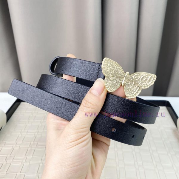 Dior 24 Early Spring New C D Buckle Brass 🦋 Cowhide belt classic forever 2.0cm neijvxa8 - Image 5