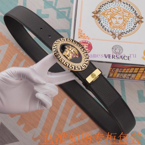 Belt belt Versace cowhide beltMen's belt material: 100% head layer cowhide belt, guaranteed 3n504k9i - Image 5