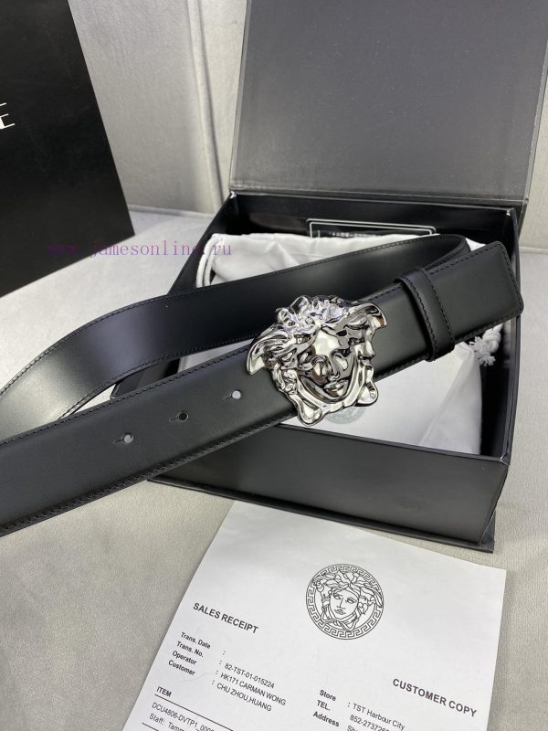 ️, Width 4.0cm Versace This original Versace belt is adorned with the Versace logo 3D Medusa kcd4qr0w - Image 6