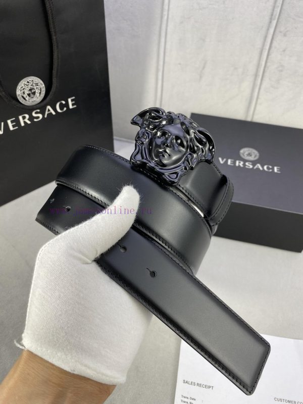 ️, Width 4.0cm Versace This original Versace belt is adorned with the Versace logo 3D Medusa qjaic128 - Image 8