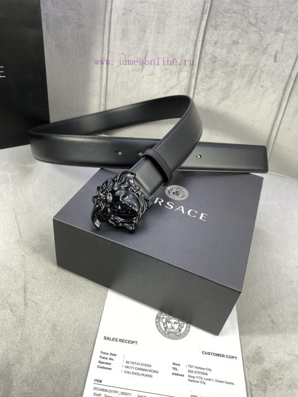 ️, Width 4.0cm Versace This original Versace belt is adorned with the Versace logo 3D Medusa qjaic128 - Image 9