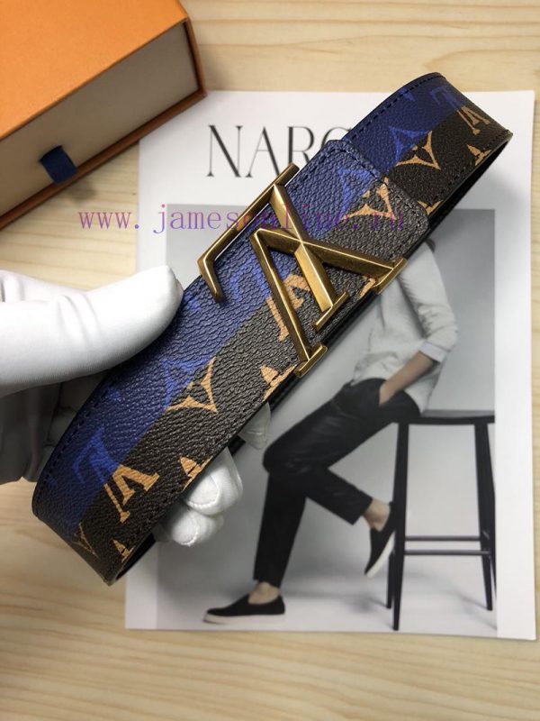 Lv fabric, lined with a top layer of calf leather sole Paired with antique gold buckle This b9tzzot8