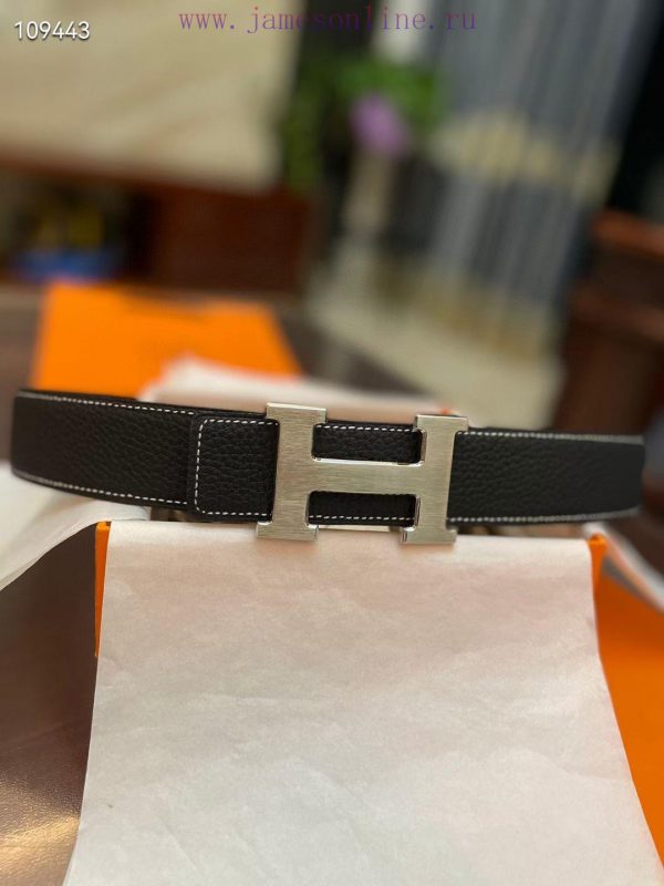 3.8cm, Hermes/Hermes Classic H brushed gold/palladium buckle, imported togo leather lining, 21s2bu6w - Image 4
