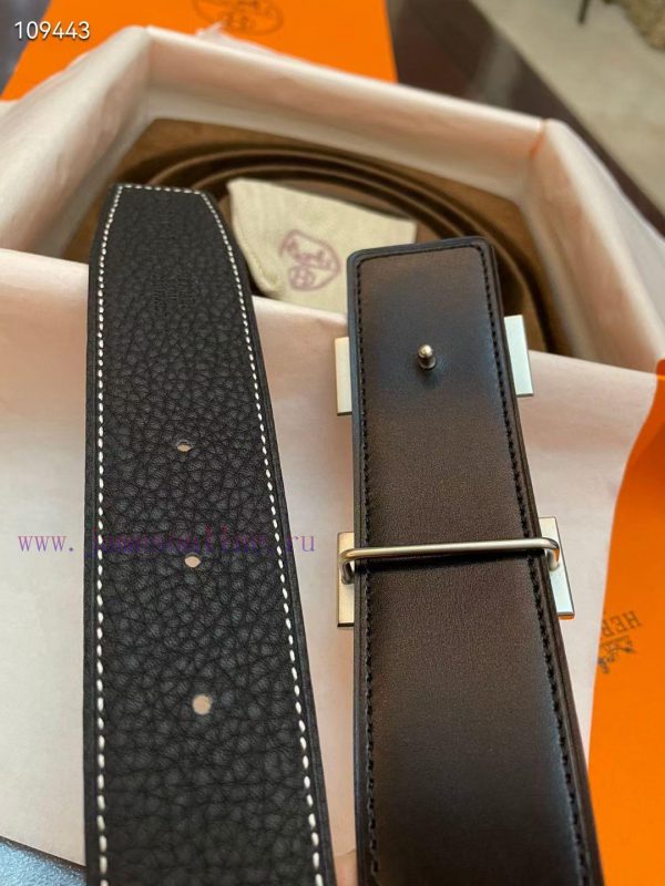 3.8cm, Hermes/Hermes Classic H brushed gold/palladium buckle, imported togo leather lining, 21s2bu6w - Image 6