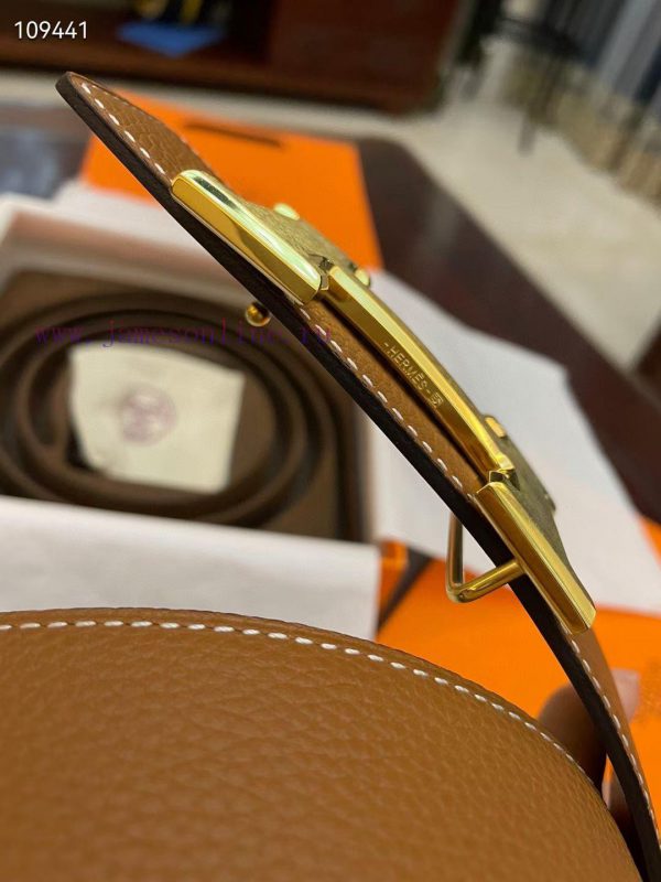 3.8cm, Hermes/Hermes Classic H brushed gold/palladium buckle, imported togo leather lining, 2ehqnz2m - Image 7