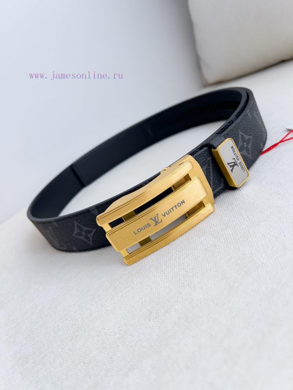 LV... Louis Vuitton Belt ️ Automatic BeltAutomatic buckle, made of pure steel material, with eo4tyume - Image 4