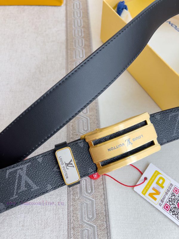 LV... Louis Vuitton Belt ️ Automatic BeltAutomatic buckle, made of pure steel material, with eo4tyume - Image 5