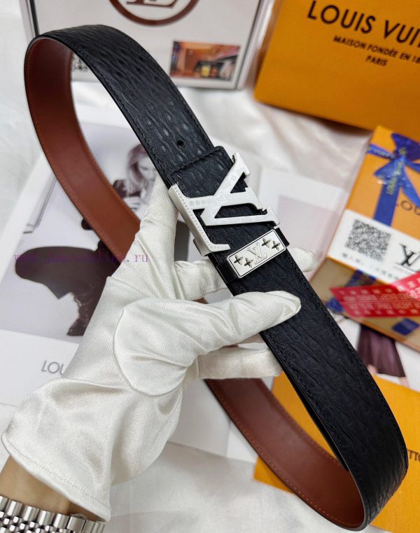 Belt LV Louis Vuitton's top tier replicaThe waistband is made of 100% cowhide, ensuring genu 9359m0de - Image 5